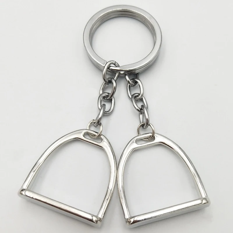 

Simple Elegant Design Western Stirrup Keychain Key Ring Hanger Tool for Men Women Bag Decoration Equestrian Equine Horse Theme