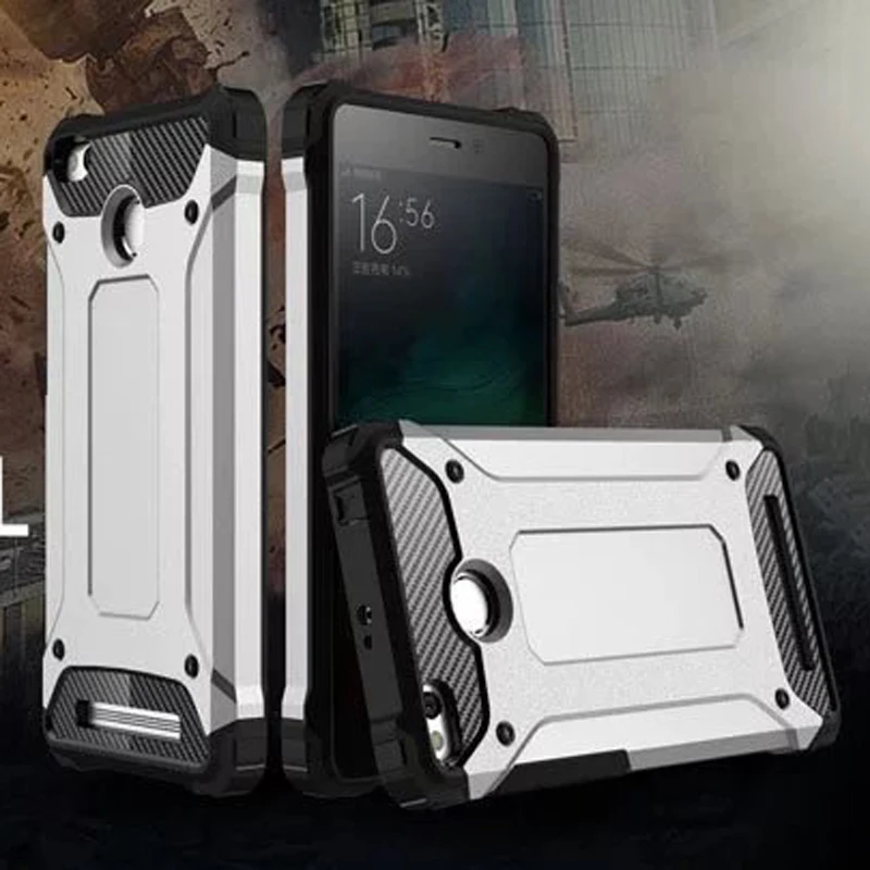 

Wholesale PC+TPU Hybird Protective Cases For Xiaomi Redmi 3s within Heat Radiation Nets Precise Holes Outdoor Shockproof Case