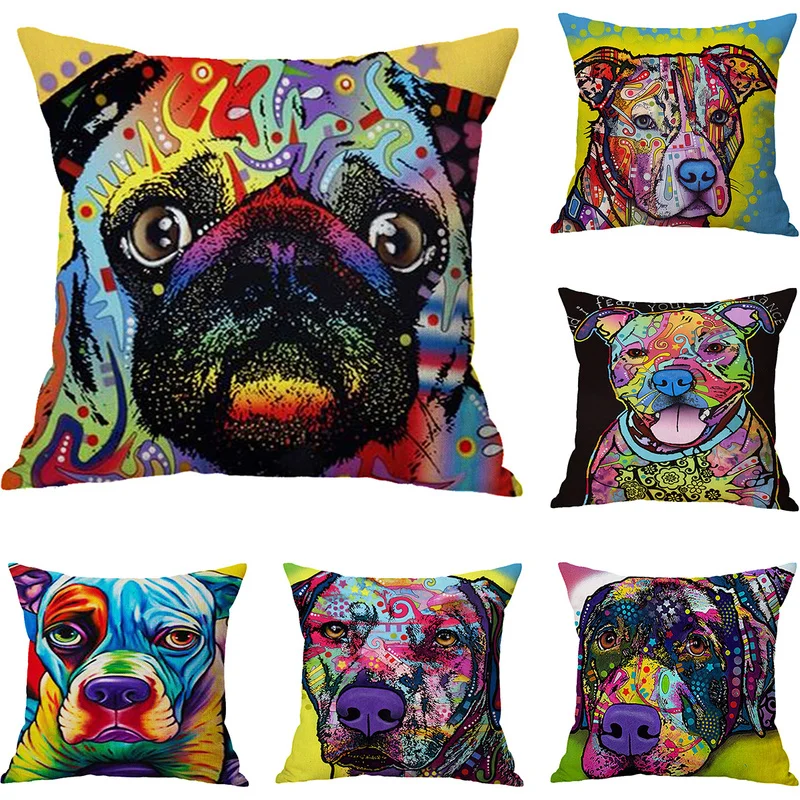 

Cheap Price Cute Cartoon Animals Printed Cushion Cover Throw Pillowcase Car Sofa Pillow Cover Outdoor Chair Waist Cushions Case