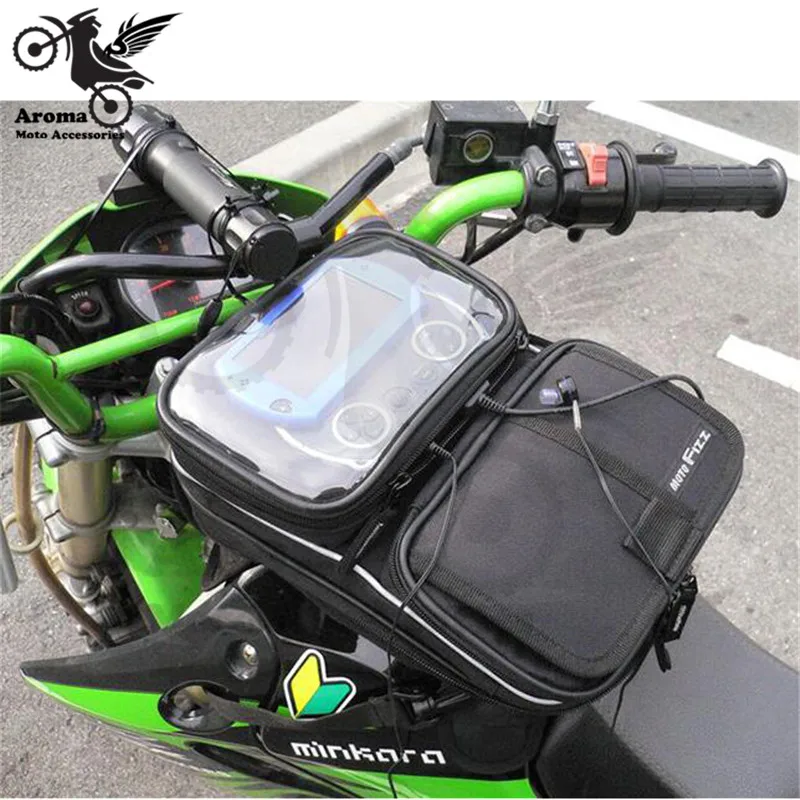 

black waterproof scooter travel luggage universal accessories parts multi-function motorcycle tank bag touch screen moto bag