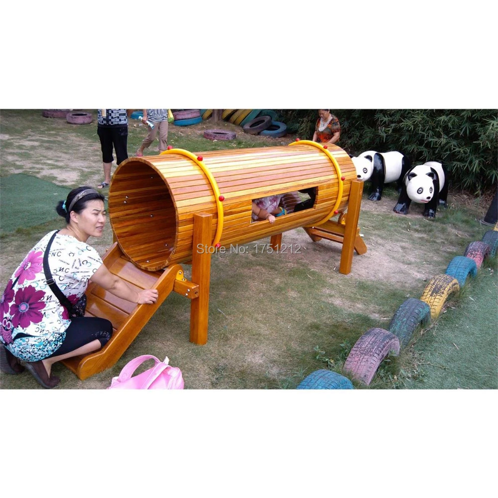 wooden play tunnel