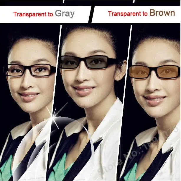 Aspheric Photochromic Lens Grey or Brown change color Optical Glasses