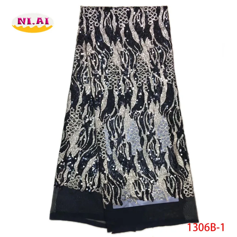 

Hot Sale African Sequins Lace Fabric FOR Evening Party Dress Fabrics 2017 Nigeria Sequins High Quality Tulle net Lace NA1306B-1