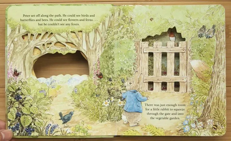 Кролик Питер с открытым внутри Сказочный учим английский 3D лоскут фотографии книги ребенка раннего детства подарок для детей чтения