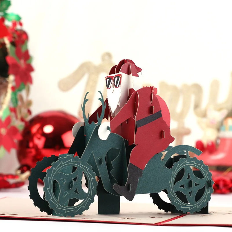  Free shipping 20pcs Chrismas Santa Claus riding a motorcyc Wedding Engagement family Business party - 32954353652