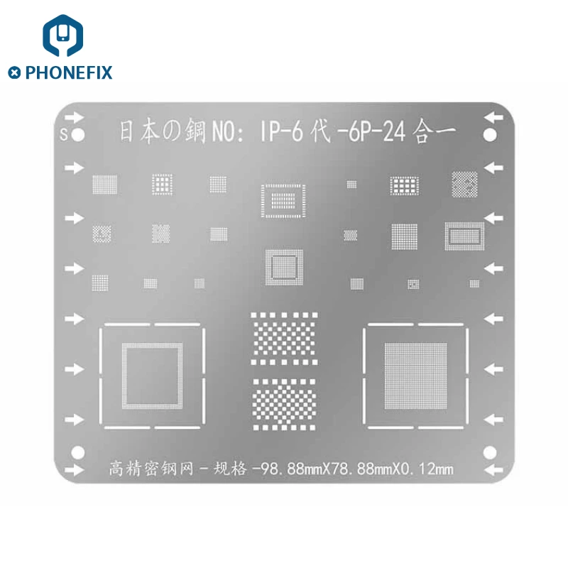 WL BGA трафареты для iPhone 6/6P 6 S/6SP 7/7 P/XS MAX cpu NAND посадка олова шаблон реболлинга пластины пайки сеть - Цвет: for iPhone 6 6P