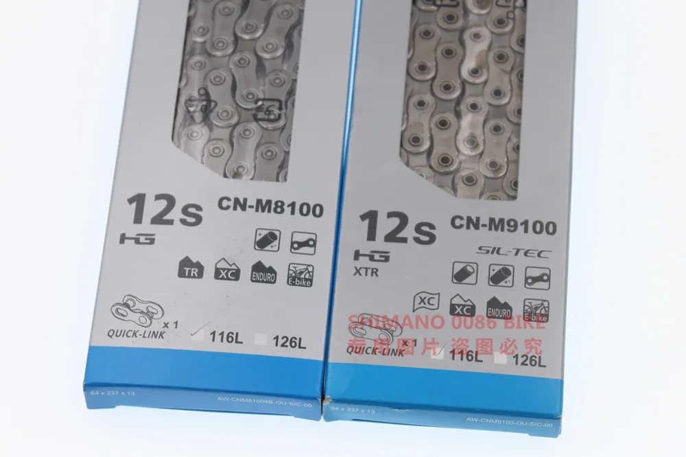Excellent Shimano 12S Chain 116L 126L SLX M7100 XT M8100 CN-M9100 XTR M9100 12 Speed Chain with quick-link 1
