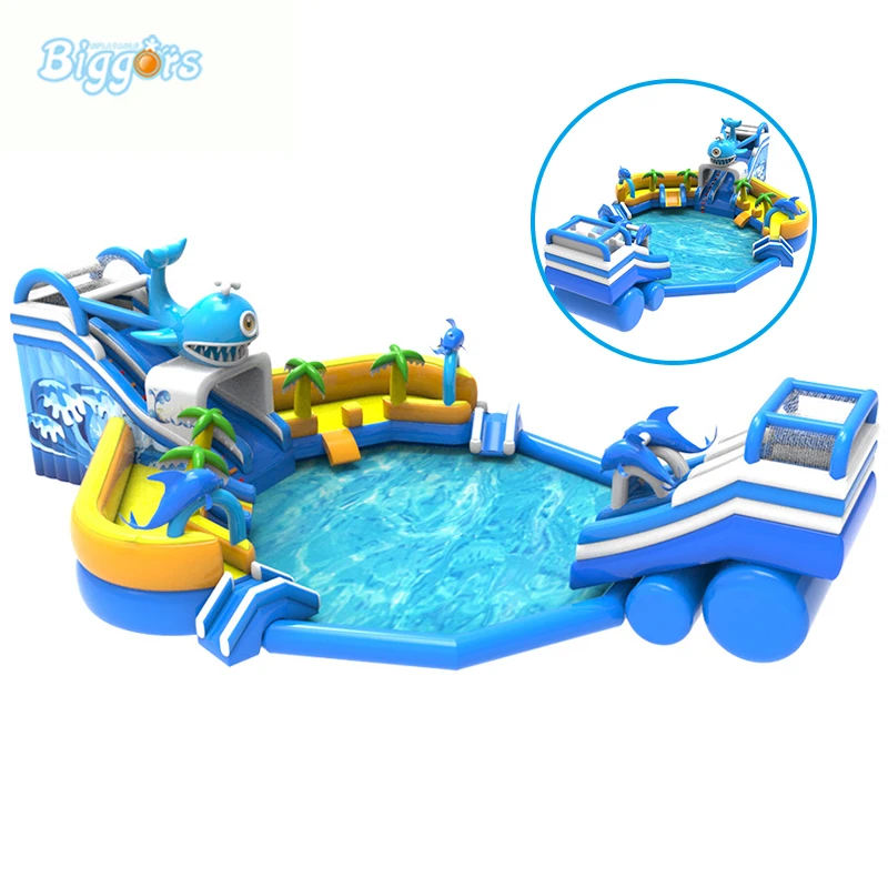 Водная горка надувной аквапарк с водным бассейном надувная водная игра|inflatable water