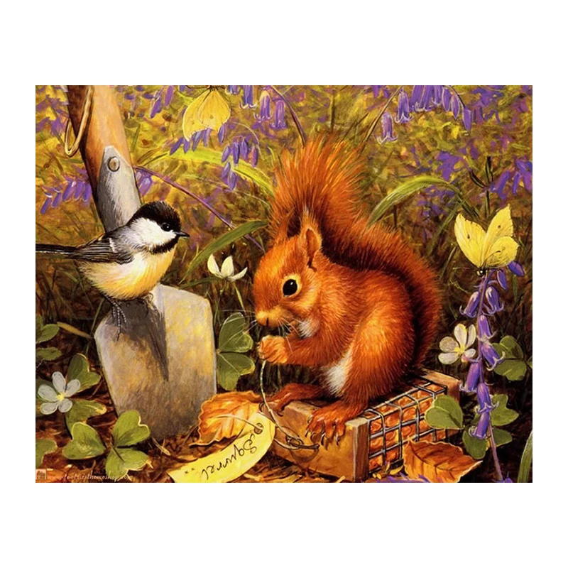 Landscape diamond embroidery Squirrel Birds DIY Diamond Painting Cross Stitch Diamond Mosaic bead pattern 