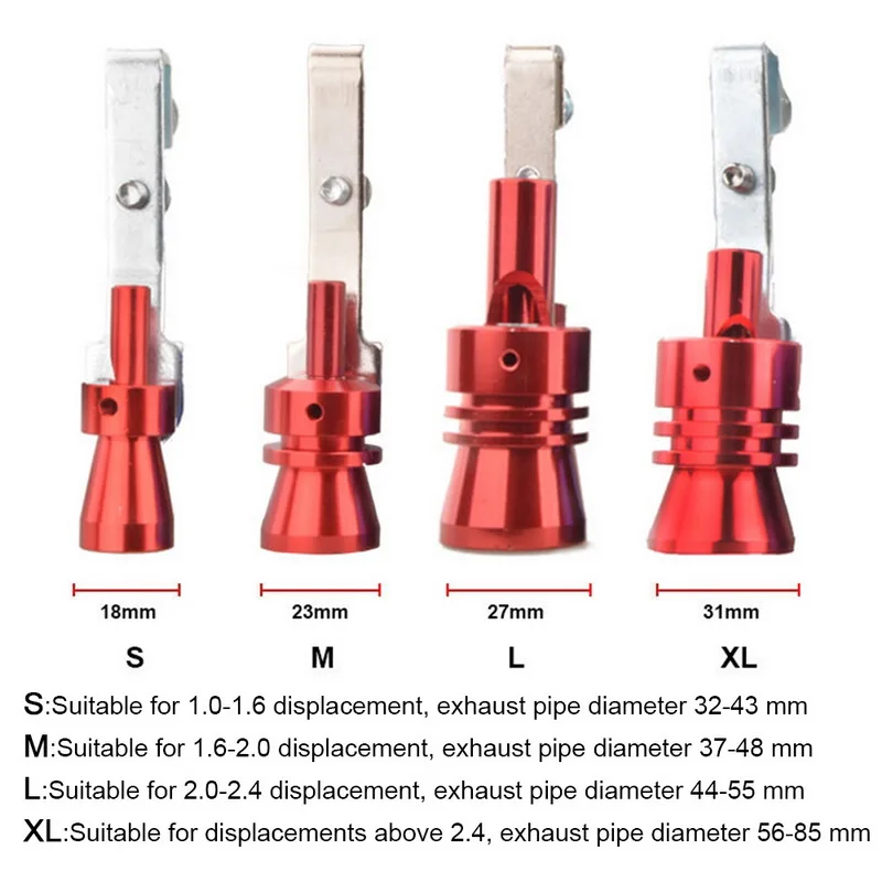 Турбо звуковой свисток глушители выхлопной трубы авто выдув клапан-симулятор глушители алюминиевый сплав автомобиля турбо свисток Размер s-xl