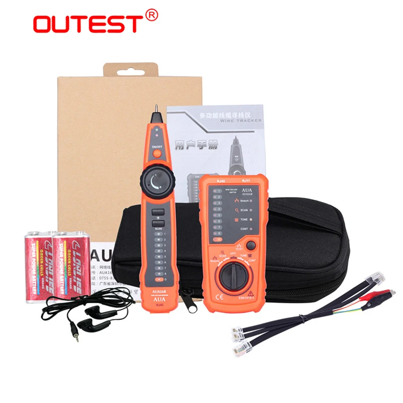 OUTESTnetwork cable tester detector line finder lan cable tester RJ11 RJ45 Cat5e 6 Telephone Wire Tracker Toner