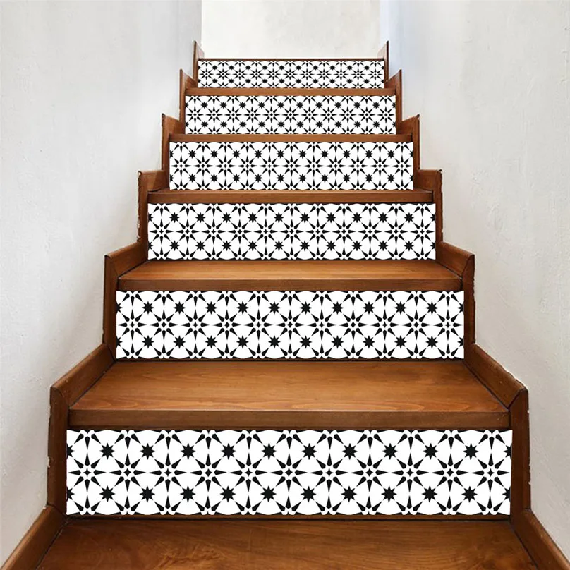 6pcs DIY Family Stickers Staircase Stair Riser Floor Sticker DIY Wall Decal Fashion Stairs Decal Home Decor #4A29 (3)