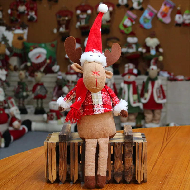 Christmas Elk Plush Dolls Toys Cute Elf Reindeer Peluche Doll Xmas Festival Tree Party Room Shop Home Decor 5pcs/lot 36cm - Цвет: Style 1