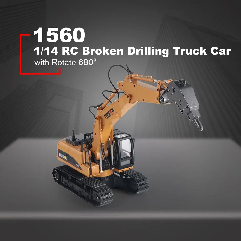 

HUINA TOYS 1560 1/14 16CH Alloy RC Broken Drilling Truck Engineering Construction Car Vehicle with Sound Light Rotate 680 de RTR