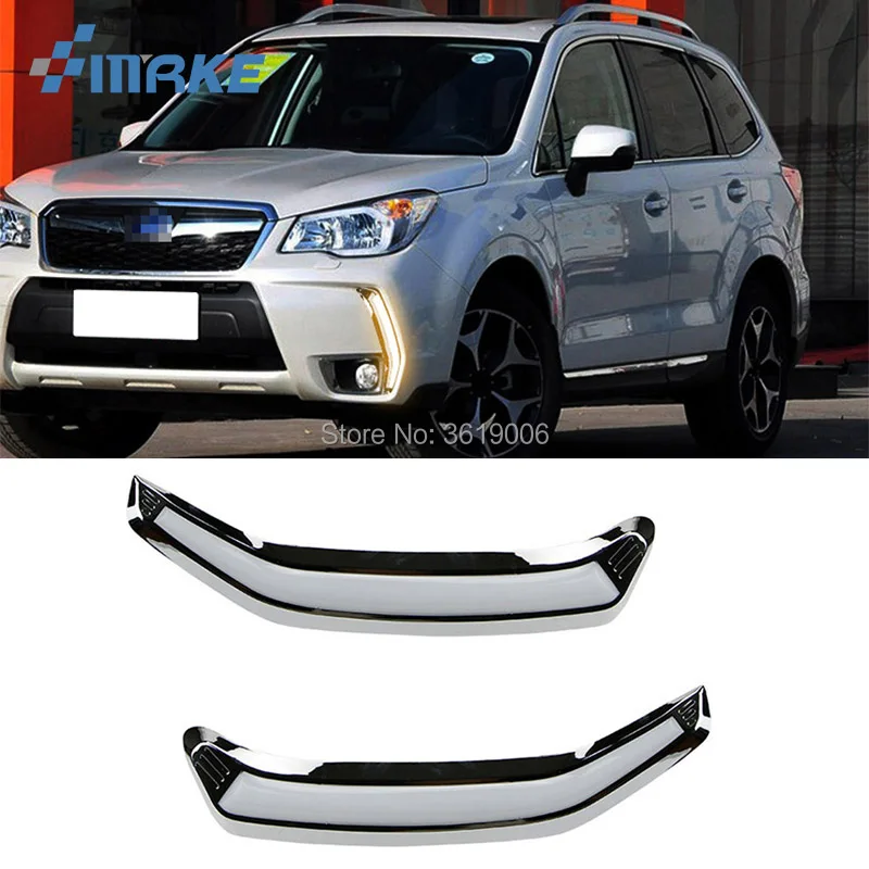 SmRKE для Subaru Forester 2013- светодиодный DRL дневные ходовые огни белый водительский светильник+ желтый указатель поворота водонепроницаемый