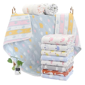 

Baby bath towel pure cotton six-layer gauze children quilt six-layer gauze cartoon baby quilt