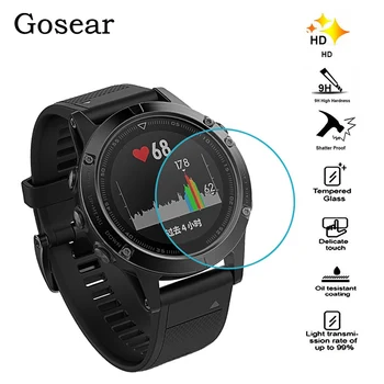 

Gosear 9H Premium HD Tempered Glass Screen Protector Protective Film for Garmin Fenix 5 Fenix5 Smart Watch Accessories Gadgets