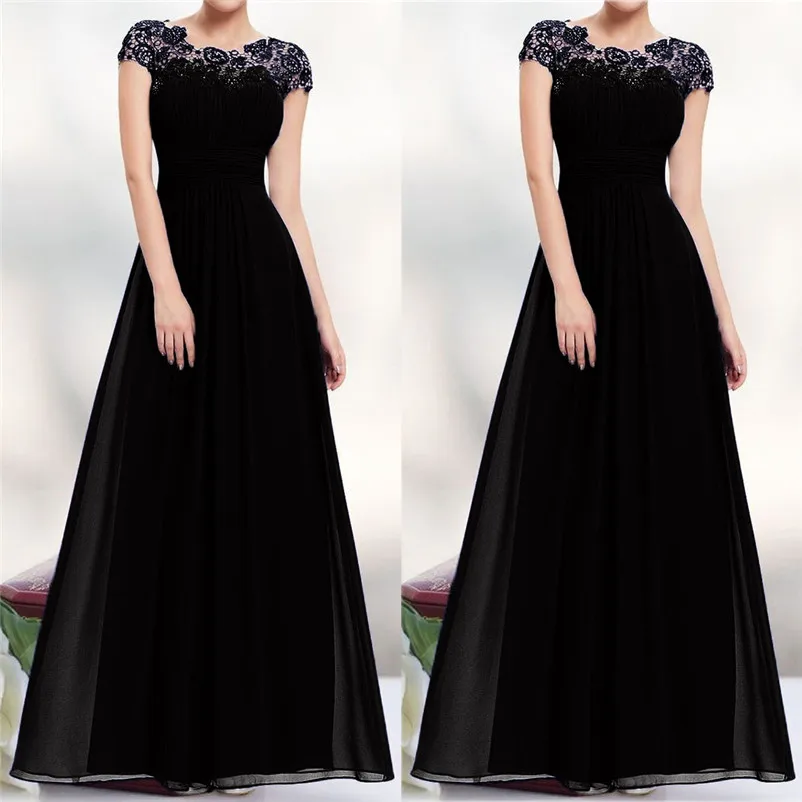 Chiffon Summer Dress Women 2018 Elegant Slim Lace Long Party Dress Wedding Bridesmaids Maxi Dresses vestidos ukraine N28 (8)