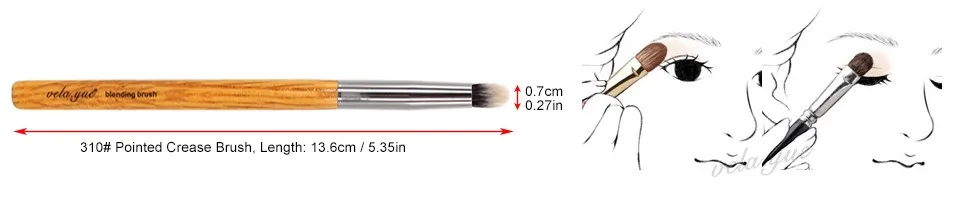 vela.yue Pointed Crease Brush Tapered Blending Brush Eyeshadow Makeup Cosmetics Beauty Tool