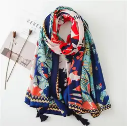 Винтажная, этнический стиль шарф цвет ful мода цвет цветочный принт приморский праздник полотенце для пляжа путешествий шаль