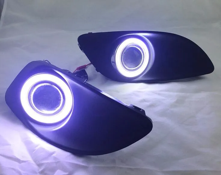 LED DRL daytime running light COB angel eye, projector lens fog lamp