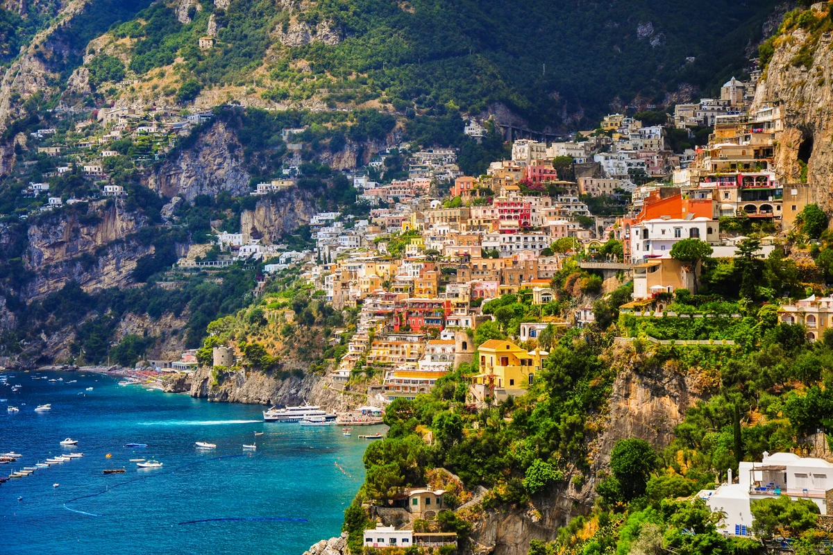 Amalfi coast Salerno gulf Positano Italy PMB203 настенный тканевый постер с рисунком на заказ Декор