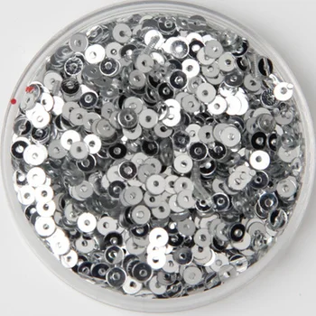 

50g(12000pcs) 3mm Flat Round Loose Sequins Sewing Wedding Craft Children DIY Accessories Silver Confetti