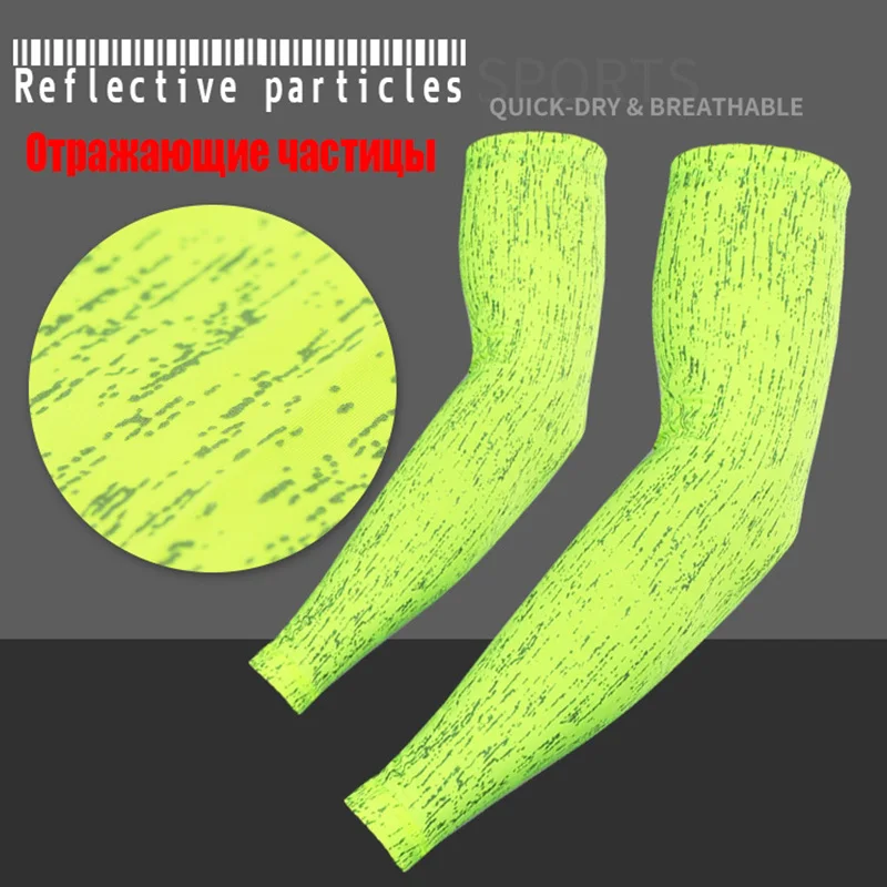 ARSUXEO Reflective Sports Arm Sleeves MTB Cycling Bicycle Warmer UV Protection Golf Running Hiking Fishing | Спорт и развлечения