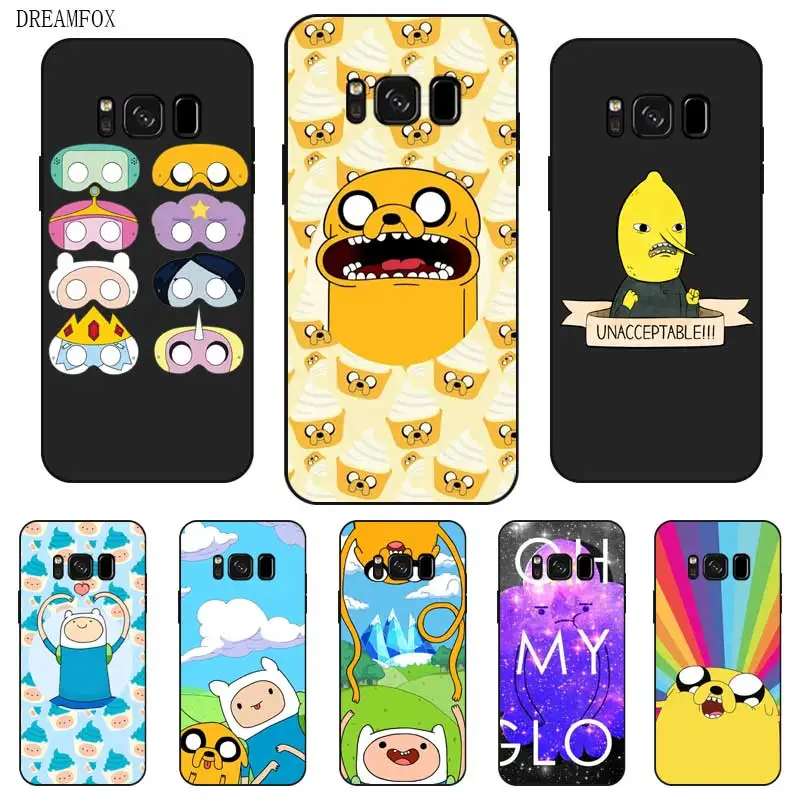 P002 Adventure Time милый черный силиконовый чехол для samsung Galaxy S5 S6 S7 S8 S9 S10 5G S10E S11 S11E Lite Edge