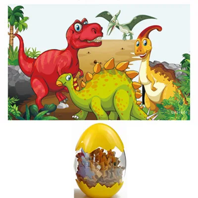 60 шт. лучшие продажи сюрприз Динозавр яйцо деревянные головоломки головоломка для детей 3-6 лет деревянные игрушки