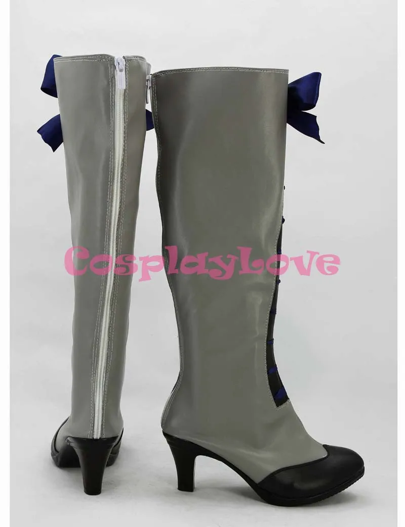 2215  Black Butler III Book of Circus Ciel Phantomhive Grey Cosplay Shoes (3)