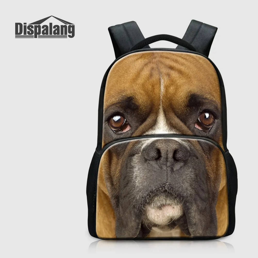 Dispalang Pug Puppy Backpack Dog Print School Bags For Children Animal