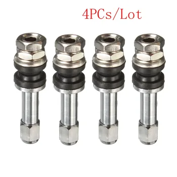 

4pcs TR48 High Pressure Flush Chrome Metal Tire Tyre Valve Stems With Cap