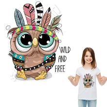 Животные термопереводная бумага мультфильм железо на Parches модные нашивки украшения на заказ моющиеся DIY Аппликация Сова наклейки