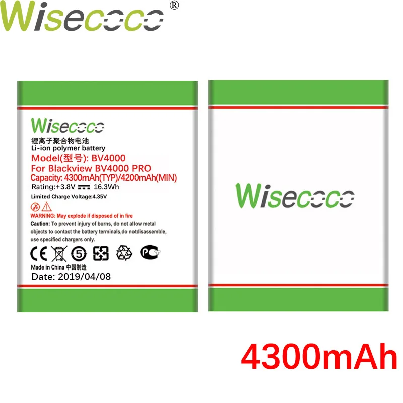 

Wisecoco BV4000 4300mAh Newly Produced Battery For Blackview BV4000 / BV 4000 Pro High Quality Phone Battery Replacement