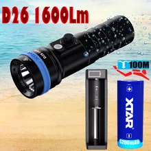XTAR D26 1600 фонарик для дайвинга CREE XHP35-HI D4 1600 люмен дальность луча 432 м магнитный переключатель фонарь 100 м глубина погружения
