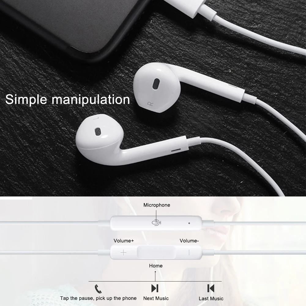 Официальный наушник для iPhone 7 8 7 Plus 8 Plus X XR XS Max In Ear стерео наушники с микрофоном спортивный наушник наушники