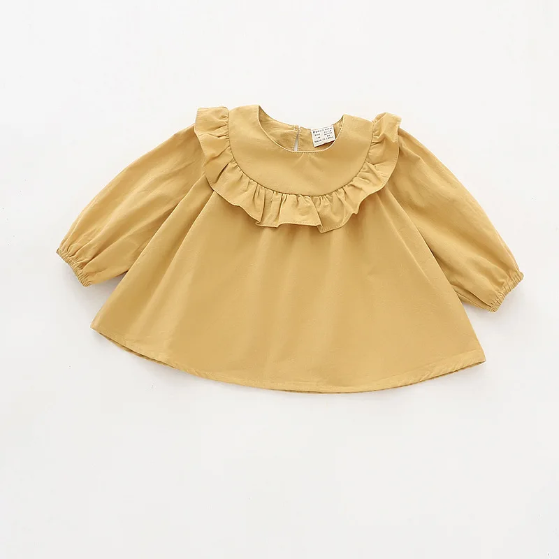 

Autumn Girls T-shirt Baby Long Sleeve Peter Pan Collar Blouses Girls Cute Cartoon Knitted Tees&Top Baby Clothes D0319