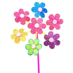 DIY Пластиковые Детские ветряные мельницы цветок ветряная мельница развлечения начинающих способность Милая Наружная игрушка открытый
