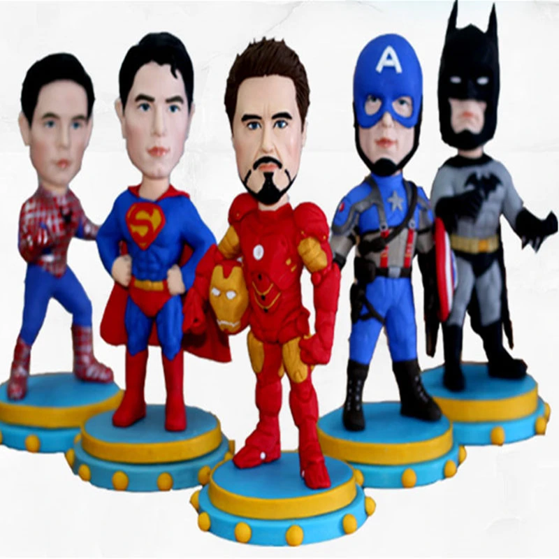 

Soccerwe Personalized Figure 20 cm Polymer Clay Hand-made Real-man Customization Cartoon Body Doll for Batman Superman Lover