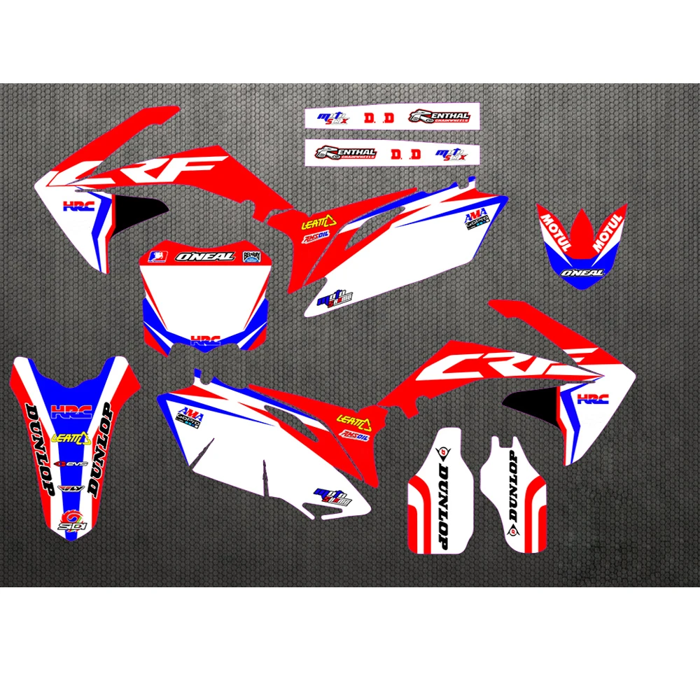 

CRF250 CRF450 Customized number name Gloss GRAPHICS DECAL STICKER for Honda CRF250R 2004 -2020 CRF450R 2005-2020 2008 2009 2016