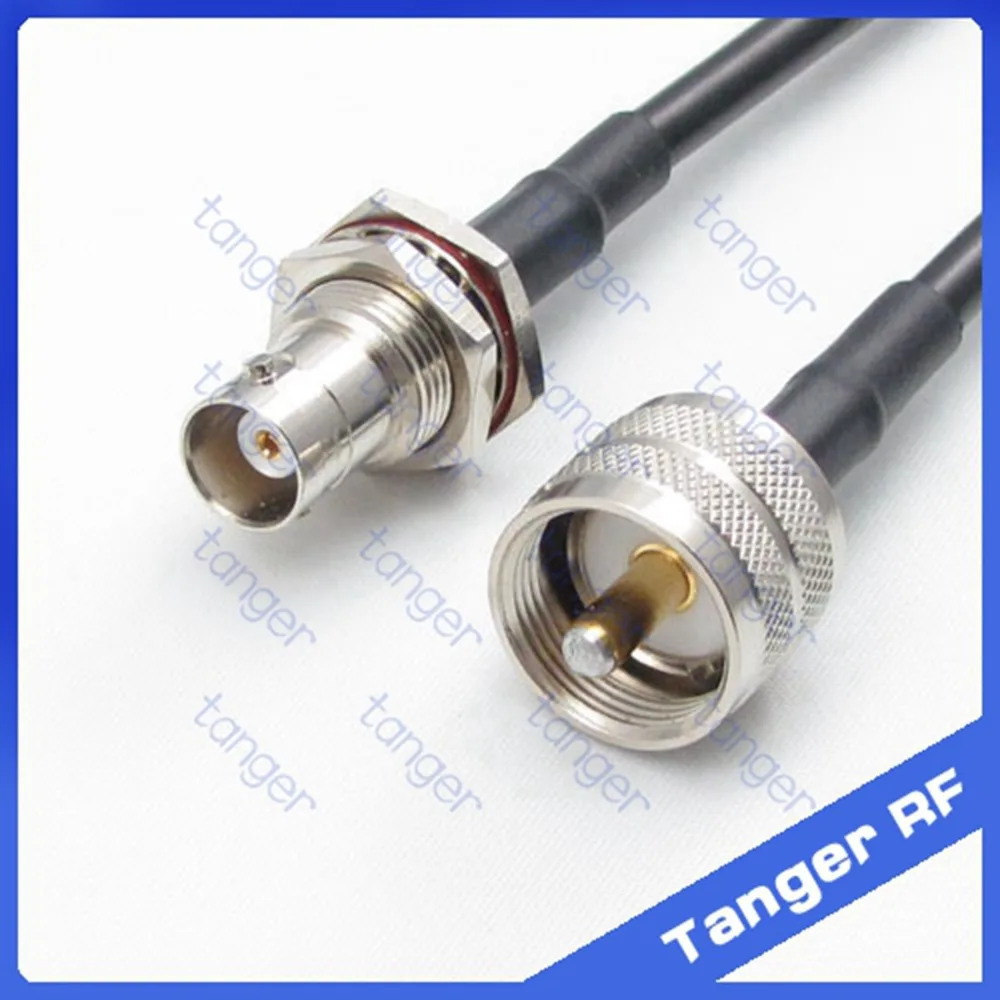 

Tanger BNC female jack front with nut to UHF male plug PL259 straight RF RG58 Pigtail Jumper Coaxial Cable 20inch 50cm New