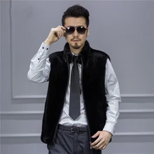 2016 men’s new men’s mink whole mink fur coat Mens Hooded Slim vest mink coat Specials