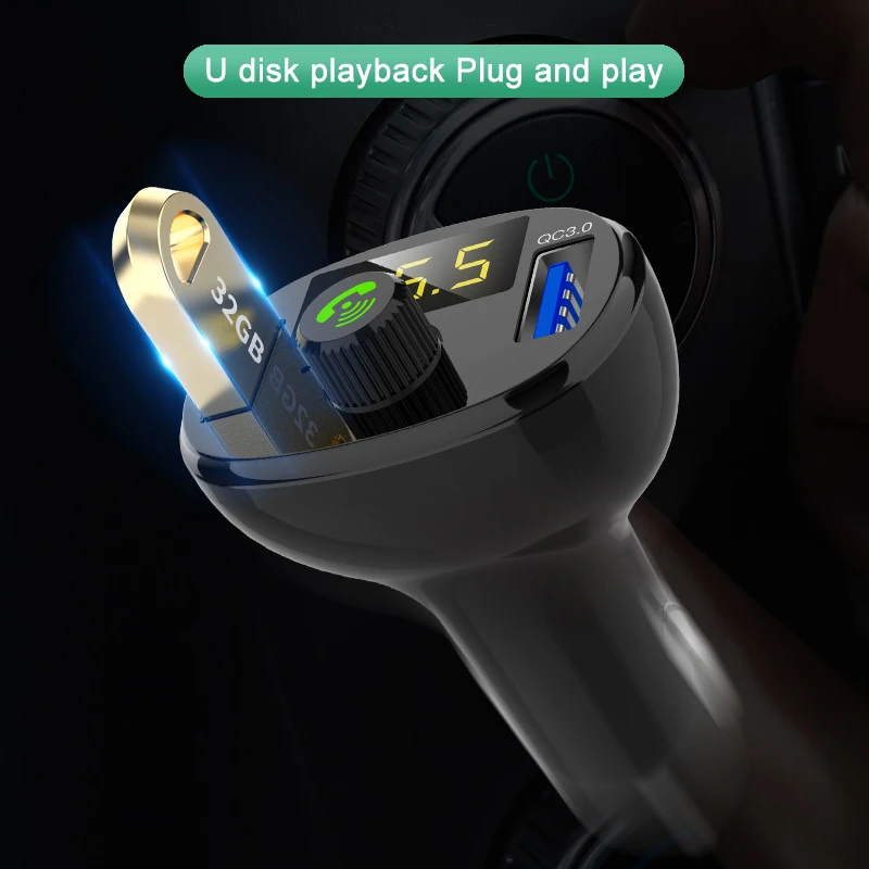 Автомобильный MP3 плеер Bluetooth USB музыкальный fm передатчик Handsfree LCD прикуриватель