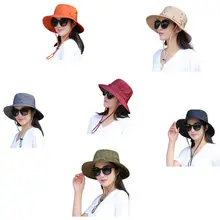 Женская летняя Рыбацкая шляпа Bonnie широкая, с защитой от ультрафиолета, с полями, складная, для кемпинга, пешего туризма, для путешествий, для пляжа, Панама с ремешком для подбородка