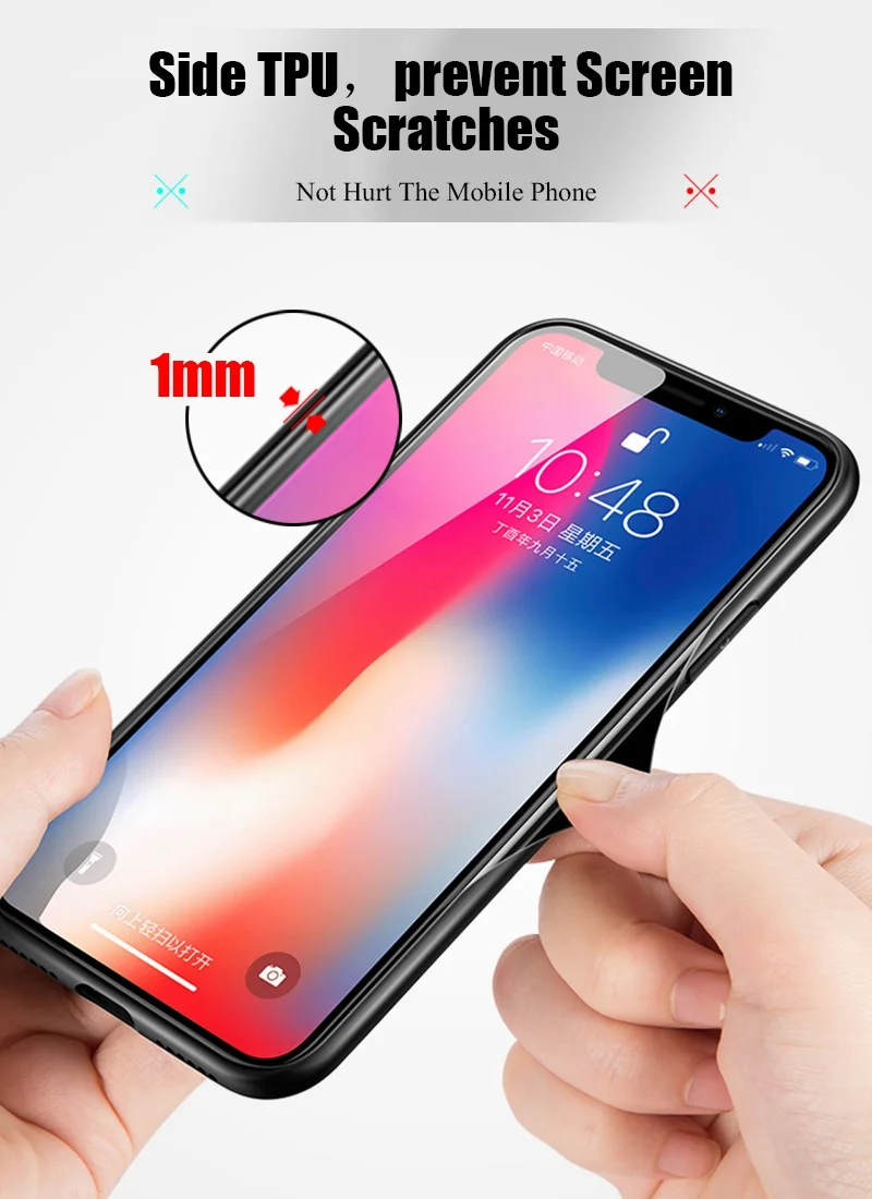 Hisomone Luxury Animal Tempered Glass Case For iPhone 7 7Plus Silicon Phone Case For iPhone X 8 8Plus 6 6S Plus Cover Coque