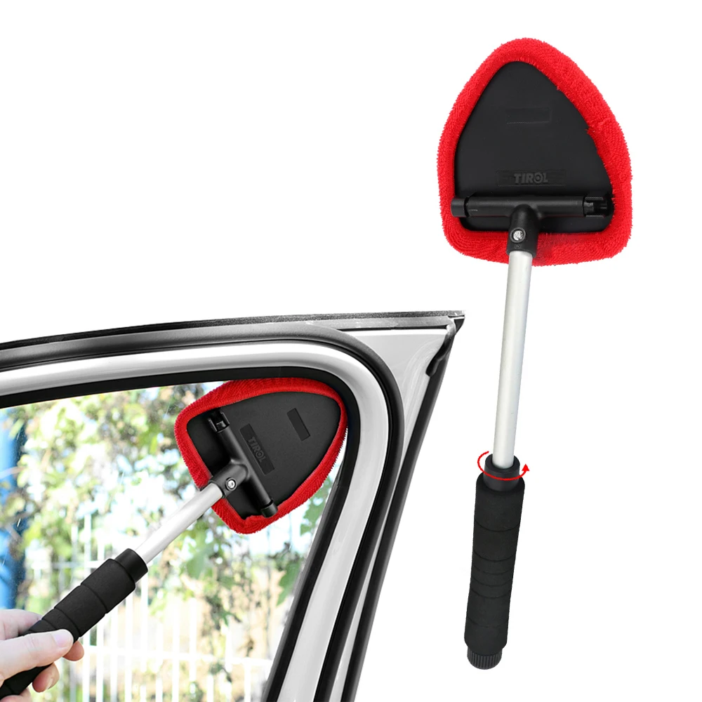 Car Windshield Glass Cleaning Brush Household Long Handle Retractable Microfiber Corner Cleaner