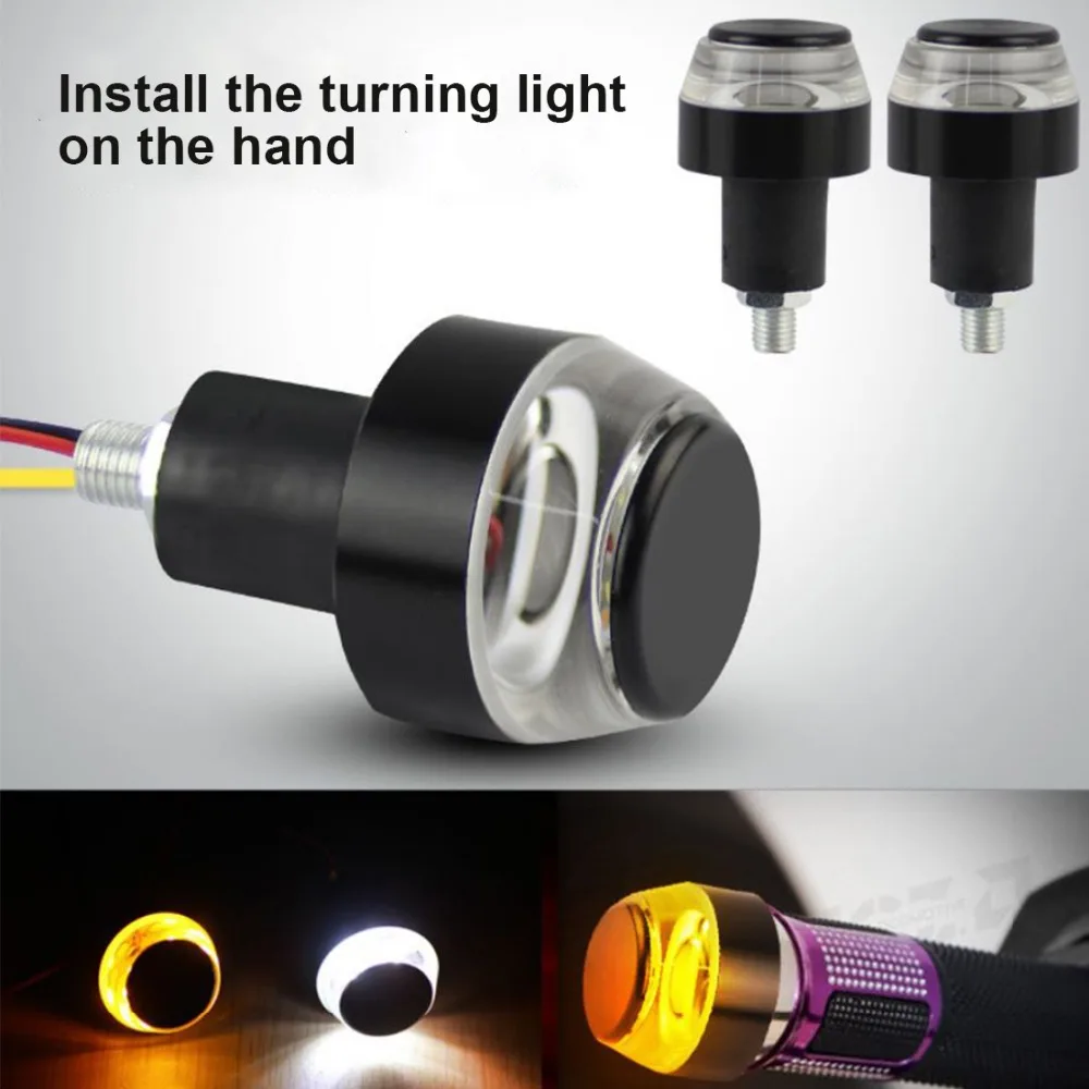 2PCS motorcycle shape LED Handlebar Motorcycle Turn Signal Light Amber