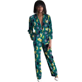 

Dashiki clothes women print suits blazers with trousers Ankara fashion pant suits customized African wedding outfits