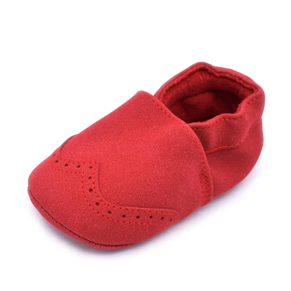 Новинка; мокасины из флока для малышей; обувь для новорожденных; мягкая подошва; Детские Сникеры - Цвет: Red